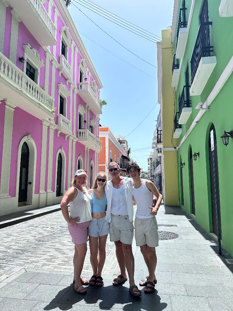 Colourful pastel-painted streets in Old San Juan, Puerto Rico