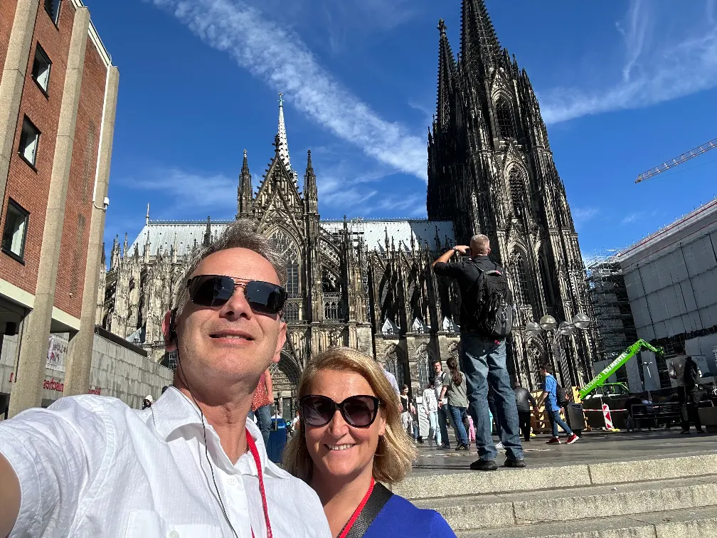 The towering Gothic façade of Cologne Cathedral (Kölner Dom)