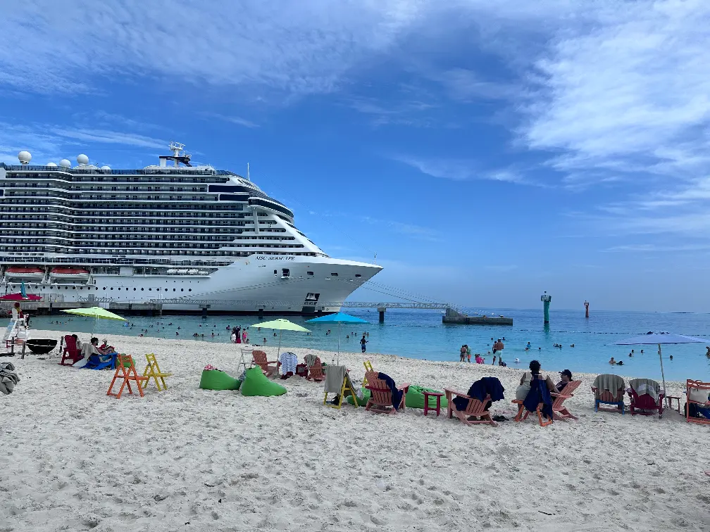 Cruise ship at sea